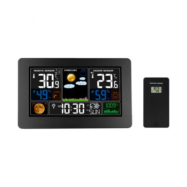 ZX3378B 7.4 "Schermo a colori Stazione meteorologica wireless Sveglia digitale Misuratore di umidità della temperatura c
