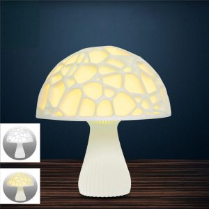 24cm 3D Mushroom Night Light Touch Control 2 colori USB Ricaricabile Tavolo lampada per la decorazione domestica