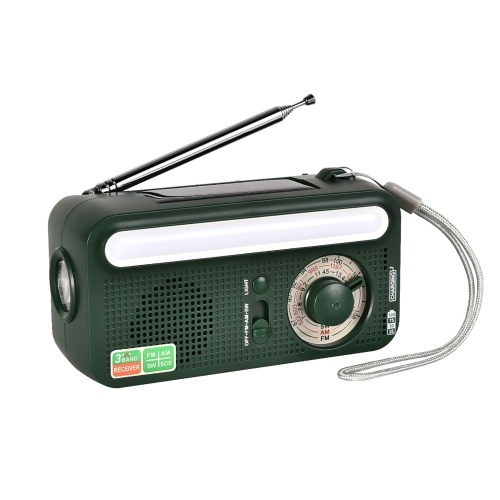Radio di emergenza solare a manovella Outdoor Camping Radio portatile  ricaricabile USB FM/AM/SW SOS con torcia e luce di lettura…
