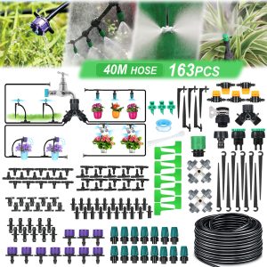 JETEVEN Kit di irrigazione a goccia 40M Irrigatore automatico Giardino fai-da-te Irrigazione Micro Sistema di irrigazion