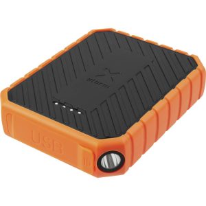 Xtorm by A-Solar Rugged 10000 Power bank 10000 mAh Ricarica rapida 3.0, Consegna di potenza LiPo USB-A, USB-C™ Arancione, Nero Outdoor, Torcia, Indicazione di