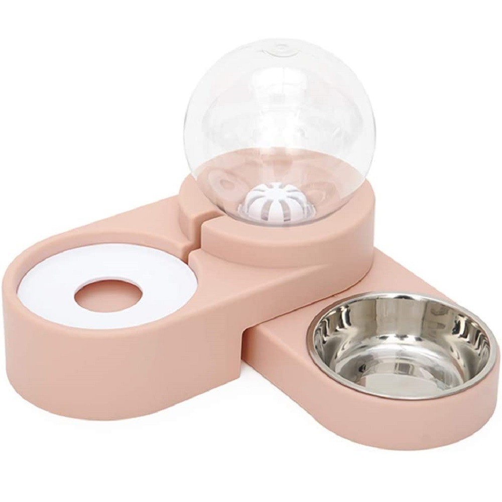 CIOTOLA PER GATTI CANI DISPENSER CIBO ACQUA 2 IN 1 DISTRIBUTORE AUTOMATICO 1.8LT