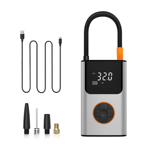 Mini pompa d'aria per auto 150PSI Compressore d'aria cordless Gonfiatore per pneumatici elettrico portatile con funzione di spegnimento automatico della luce a LED per palline di pneumatici per biciclette da moto per auto