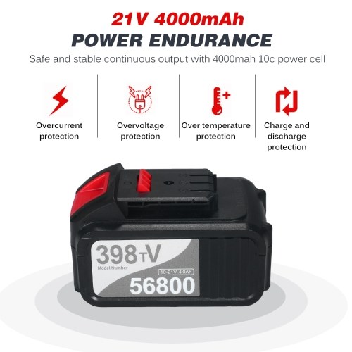 Soffiatore per foglie a batteria 21V 4.0A Litio 2 in 1 Spazzatrice e aspirapolvere Soffiatore elettrico per computer Pulitore da giardino Kit con tubo di aspirazione