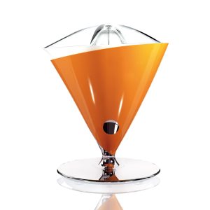 Spremiagrumi Elettrico VITA Bugatti con Caraffa in vetro soffiato temperato inclusa diametro 22,5xh 29 cm Capacità 0.6 litri Arancio lucido