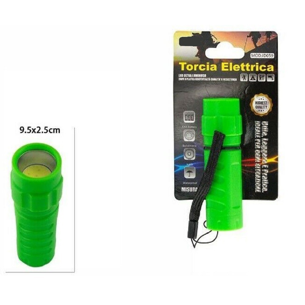 TORCIA ELETTRICA ULTRA LUMINOSA LUCE 1 LED IMPERMEABILE CAMPEGGIO JD059 63358