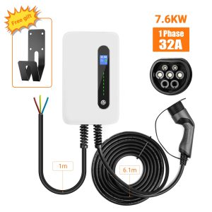 Wallbox Electric Vehicle Charger Type 2 Plug 32A Wall-mounted Charging Station EV Charger 7KW EVSE IEC 62196 6M Cable For BMW