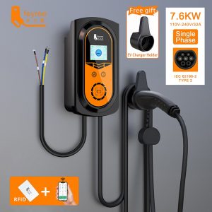 feyree EVSE Wallbox Type2 Cable EV Car Chager 7.6KW 11KW 22KW Electric Vehicle Charging Station with APP WIFI Control IEC62196-2