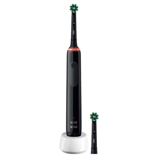 Oral-B Pro3 3000 spazzolino elettrico ricaricabile nero + custodia da viaggi + 2 testine di ricambio