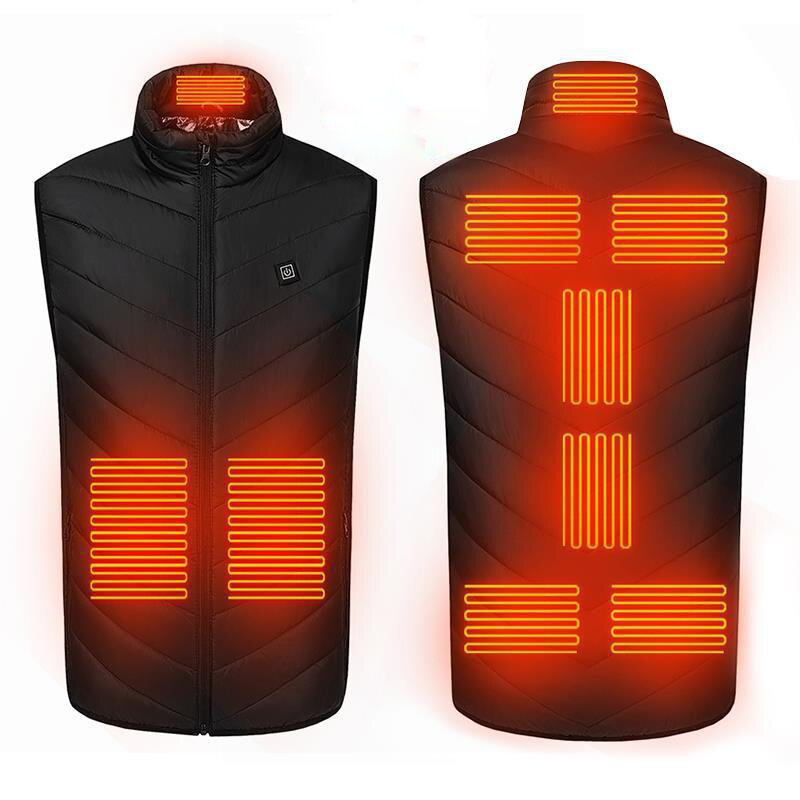 9 posti riscaldamento Giacche riscaldate unisex a 3 marce Abbigliamento termico elettrico USB Gilet caldo invernale Abbi