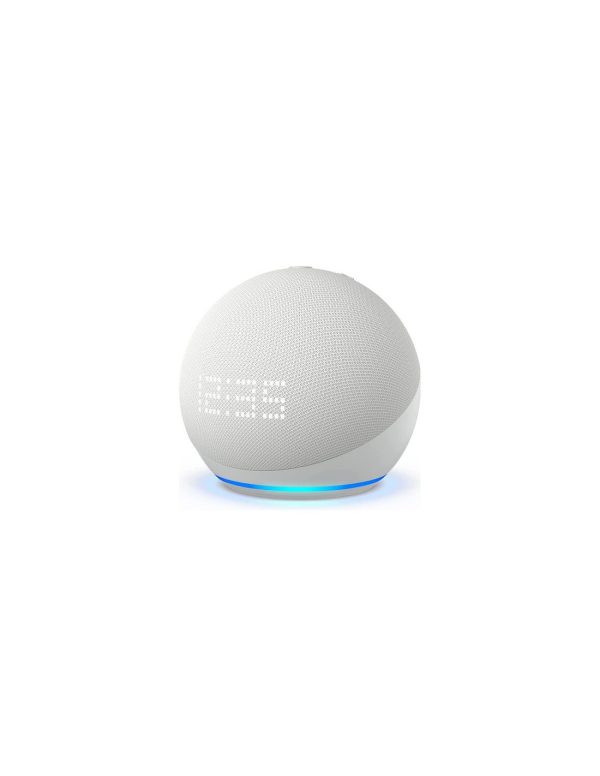 Amazon - assistente vocale amazon b09b95dtr4 echo dot 5 gen con orologio white