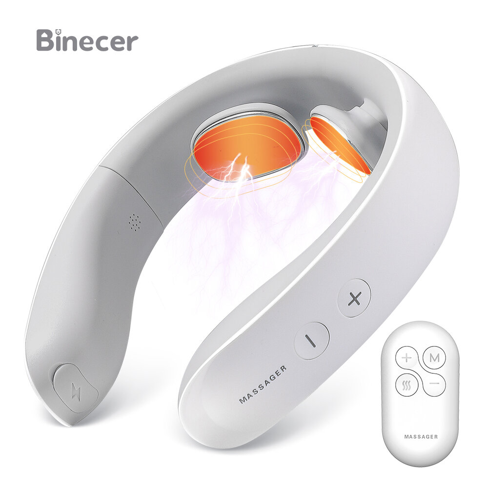 Binecer NMK601 Elettrico Collo Massaggiatore 40° Impacco Caldo Riscaldamento TENS Strumento di Massaggio a Impulsi 6 Mod