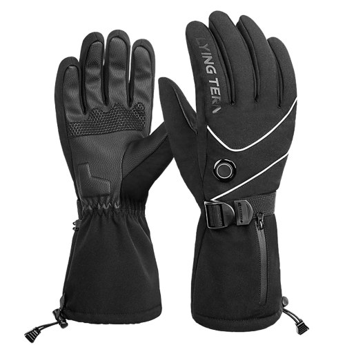 FLYING TERN Guanti riscaldati Touchscreen alimentato a batteria Guanti riscaldanti impermeabili Guanti invernali caldi da sci per arrampicata Escursionismo Ciclismo Motociclismo Sci Snowboard