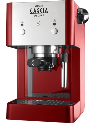 Gaggia DELUXE RED Macchina per espresso Cialde, Caffè macinato 1 L 950 W Rosso, Acciaio inossidabile