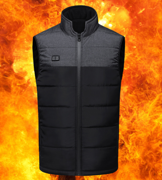 Gilet elettrico unisex a 9 zone Gilet riscaldante elettrico Gilet caldo riscaldato Ricarica USB Lavabile Inverno All'