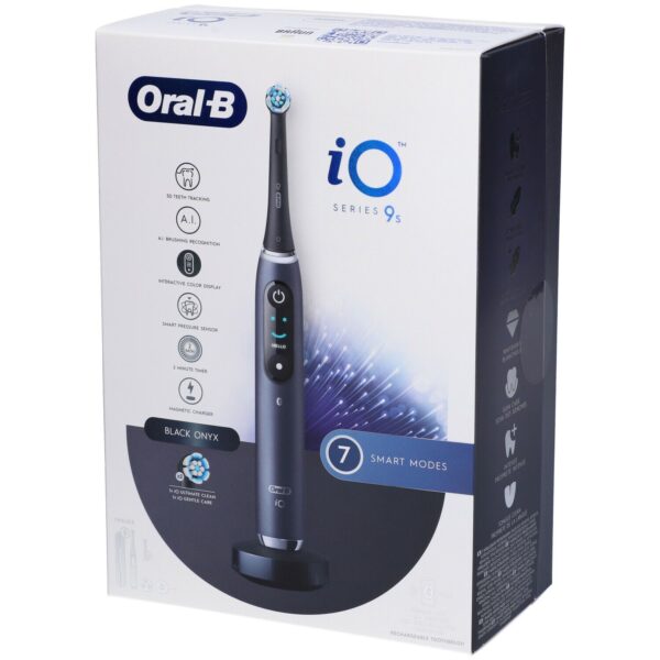 Oral-B Spazzolino Elettrico Ricaricabile iO 9S Nero, 2 Testine, 1 Custodia Da Viaggio Ricaricabile, 1 Spazzolino