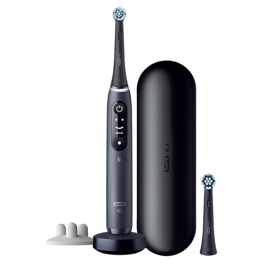 Oral-B iO Spazzolino Elettrico Ricaricabile 7S Nero, 2 Testine, 1 Cust