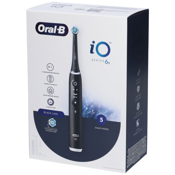 Oral-B iO6 Spazzolino Elettrico Ricaricabile Nero Con Custodia Da Viaggio