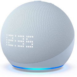 Smart speaker Amazon Echo Dot (5. Gen) Wireless Dual-Band - Con Orologio - Light Blue/Gray