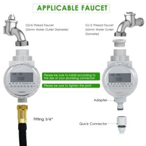 Kit di irrigazione a goccia per irrigazione delle piante Sistema di irrigazione fai-da-te con timer elettronico per l'irrigazione automatica Ugelli Misters Gocciolatori Tubi da 30 metri per giardino Prato Patio