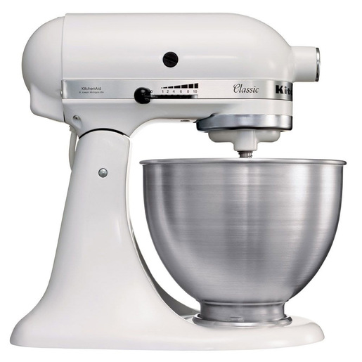 KitchenAid 5K45SSEWH Sbattitore con base 275 W Metallico, Bianco