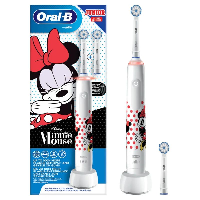Oral-B Pro 3 Junior Minnie 6 anni+ spazzolino elettrico ricaricabile + 2 testine di ricambio
