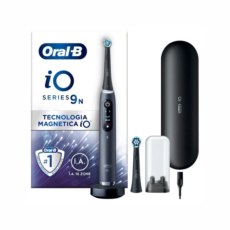 Oral-B iO 9 spazzolino elettrico ricaricabile colore nero + 2 testine di ricambio
