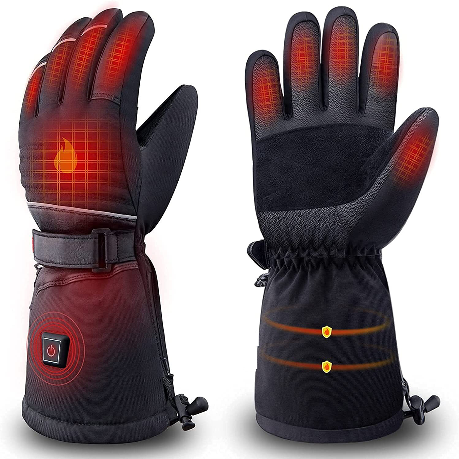 Uomo Riscaldato Guanti Moto Touch Screen Batteria Alimentato Impermeabile Guanti Inverno Mantieni Caldo Moto Riscaldato