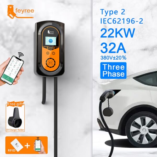 feyree EV Charger APP Wifi Control 32A EVSE Wallbox Electric Car