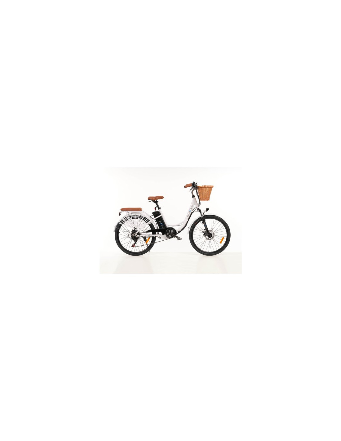Celektron - bici elettrica celektron ck c1w con cestino anteriore bianco