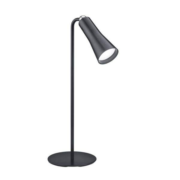 Lampada da tavolo moderna nera ricaricabile dimmerabile in 3 fasi - Samuel