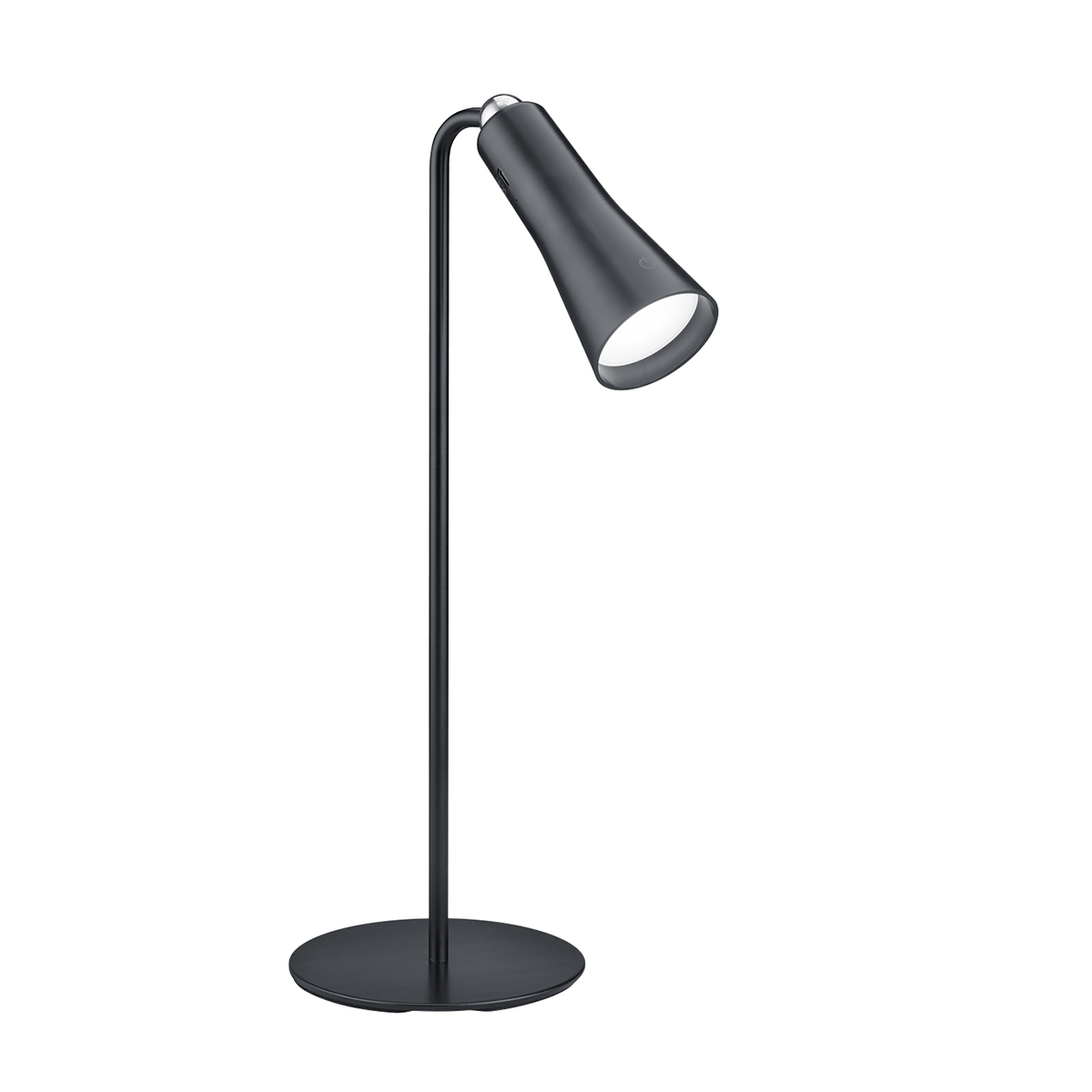 Lampada da tavolo moderna nera ricaricabile dimmerabile in 3 fasi - Samuel