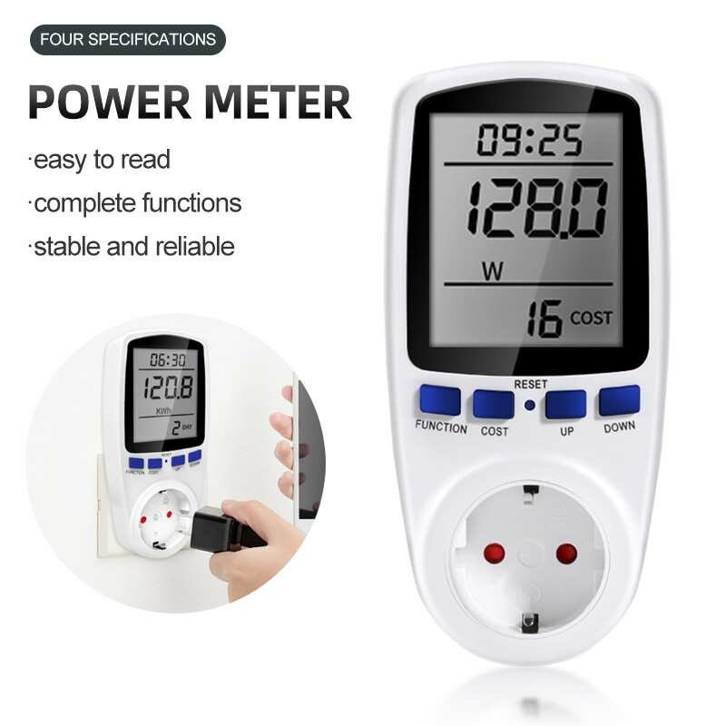 Misuratore di potenza digitale Wattmetro Consumo di elettricità Monitor Tensione Voltmetro Amperometro presa di corrente