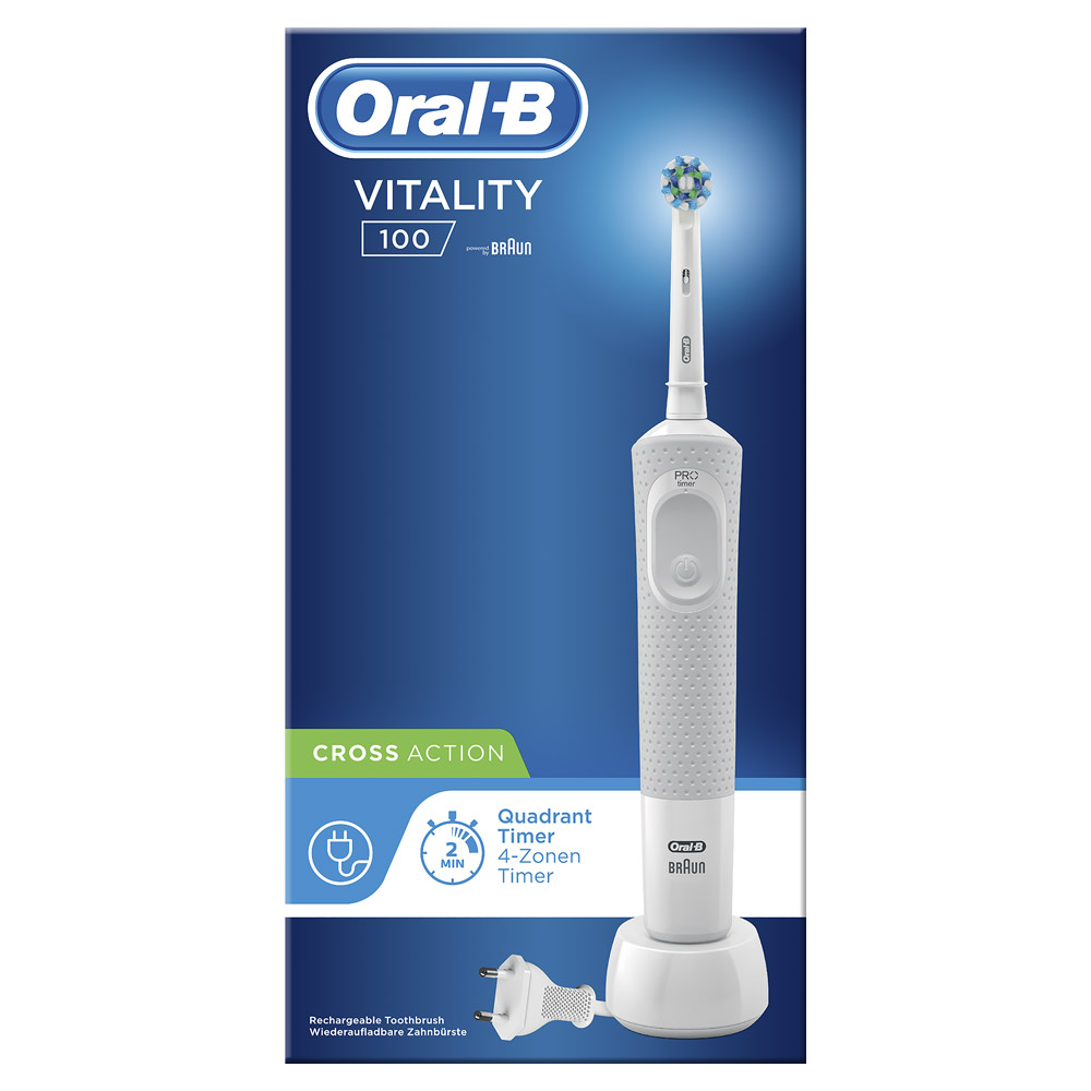 Oral-B(R) Vitality 100 Cross Action Spazzolino Elettrico Bianco
