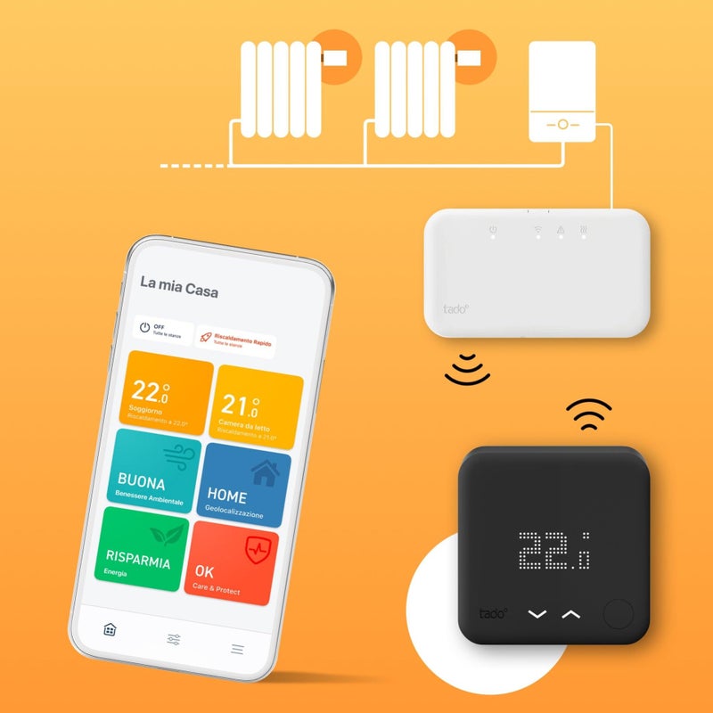 Termostato intelligente e connesso TADO Tado termostato kit di base V3+ black black