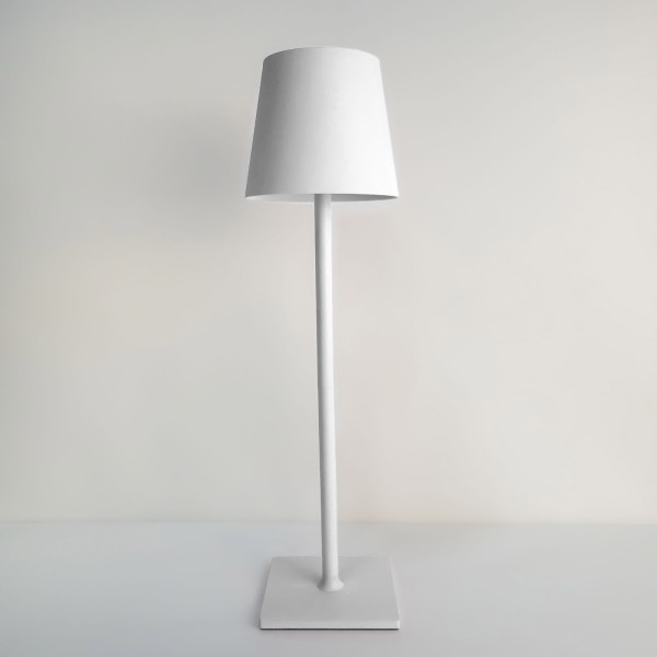 Trade Shop - Lampada Da Tavolo Led Con Batteria Ricaricabile Dimmerabile Calda Fredda Natural Bianco