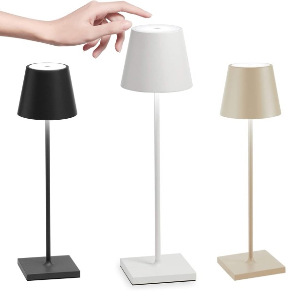 Trade Shop - Lampada Tavolo Led Senza Fili Ricaricabile Usb Per Interno Esterno Luce Calda Bianco