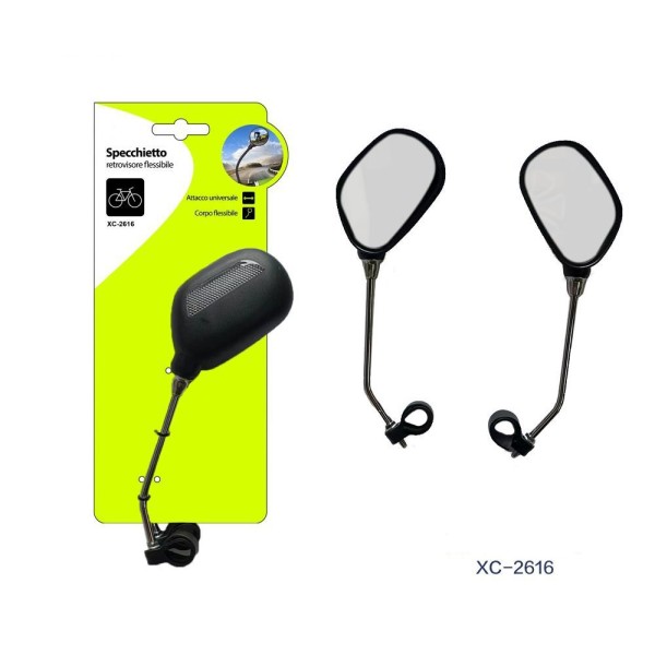 Trade Shop - Specchietto Retrovisore Flessibile Attacco Universale Per Bici Bicicletta Xc2616 -