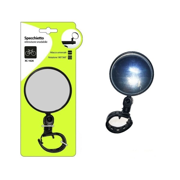 Trade Shop - Specchietto Retrovisore Snodabile Rotazione 180°/360° Per Bici Bicicletta Xc1626 -