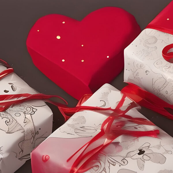 immagine di pacchetti regalo a forma di cuore