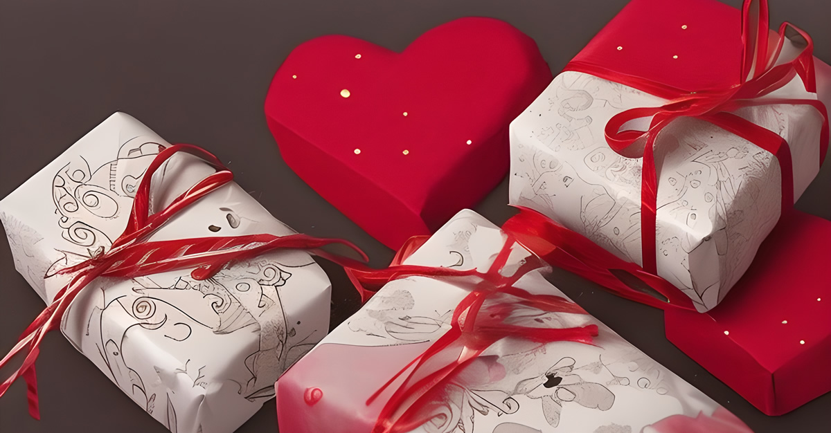 immagine di pacchetti regalo a forma di cuore