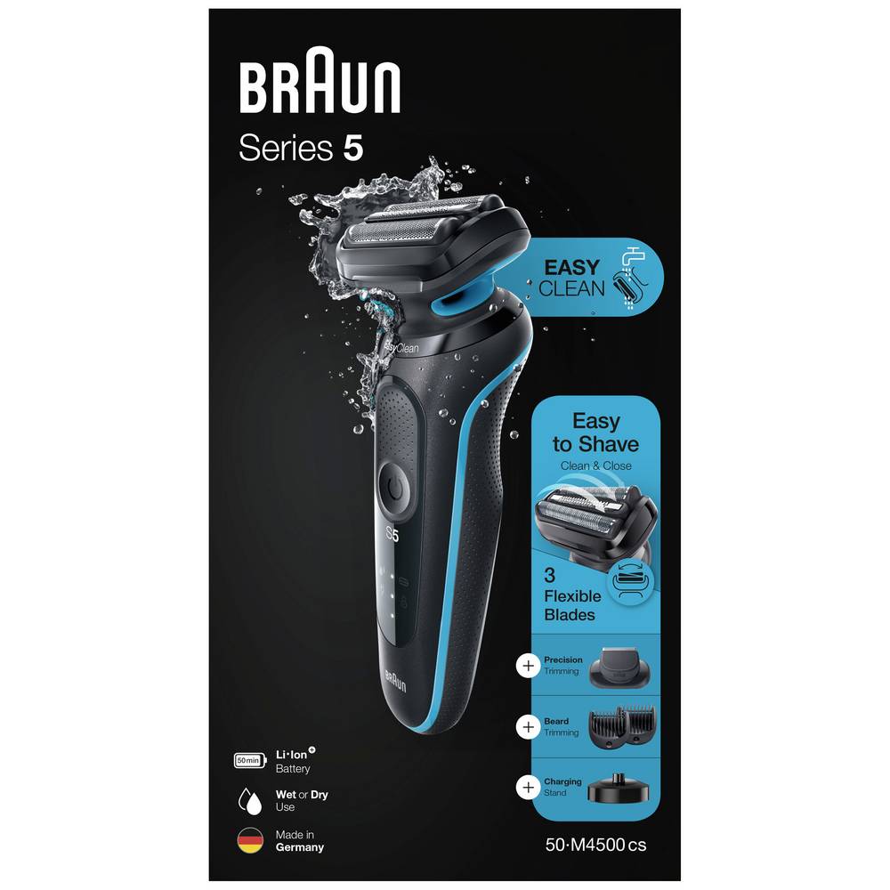 Braun 50-M4500cs Rasoio elettrico a lamine Turchese