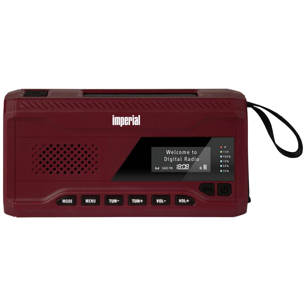 Imperial DABMAN OR 2 Radio per esterni DAB+, FM DAB+, FM, Bluetooth, USB Funzione di carica della batteria , Manovella, Pannello solare, torcia elettrica ,