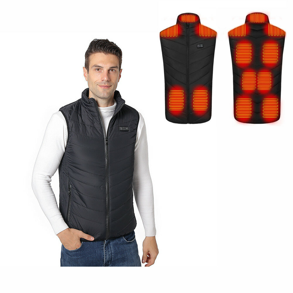 11 Aree Gilet Riscaldato Giacca Moda Uomo Donna Intelligent Usb Elettrico Gilet Termico Cappotto Per La Caccia Invernale