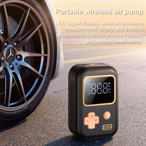 150PSI Pompa di Aria per Auto Compressore d'Aria Portatile Senza Fili Gonfiatore di Pneumatici Elettrico Portatile con Funzione di Spegnimento Automatico della Luce a LED per Palline di Pneumatici per Biciclette per Auto