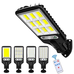 2 pack lampioni solari sensore di movimento esterno applique da parete a led luci di inondazione telecomando lampione solare lampada da giardino a induzione impermeabile lampada da parete lampada da Lightinthebox