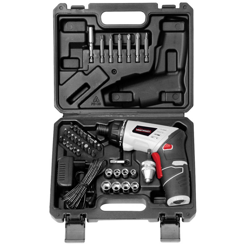 Dino KRAFTPAKET Multiplex 41-tlg 130226 Avvitatore a batteria 3.6 V 1300 mAh Li-Ion incl. accessori