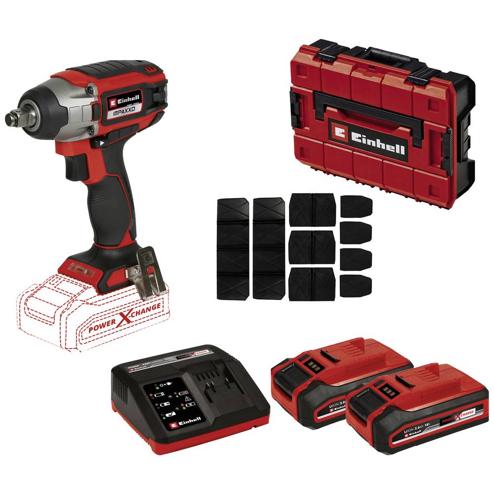 Einhell Power X-Change IMPAXXO 18/230 (2x3,0 Ah), E-Case 4326445 Avvitatore a percussione a batteria 18 V 3 Ah Li-Ion incl. batteria ricaricabile, incl.