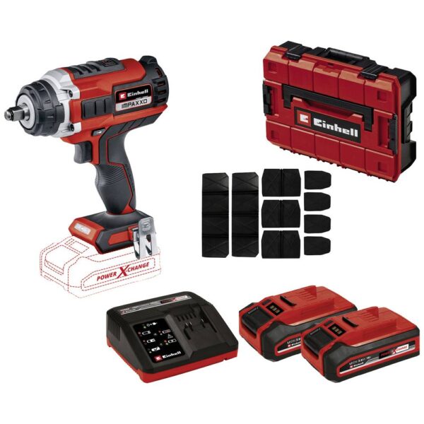 Einhell Power X-Change IMPAXXO 18/400 (2x3,0 Ah) + E-Case 4326446 Avvitatore a percussione a batteria 18 V 3 Ah Li-Ion incl. batteria ricaricabile, incl.