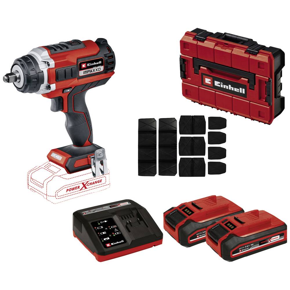 Einhell Power X-Change IMPAXXO 18/400 (2x3,0 Ah) + E-Case 4326446 Avvitatore a percussione a batteria 18 V 3 Ah Li-Ion incl. batteria ricaricabile, incl.